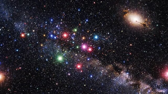  celestial starfield scene showing colorful stars and cosmic dust in deep space