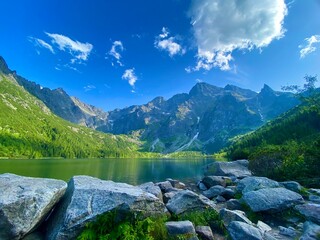 Morskie Oko in Tatra National park, scenic landscape no people, Zakopane, Poland. © Darja