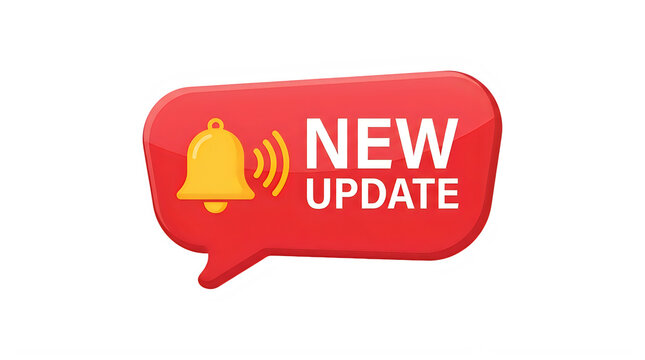 Notification, update, alert, message, icon, red speech bubble isolated on Transparent Background