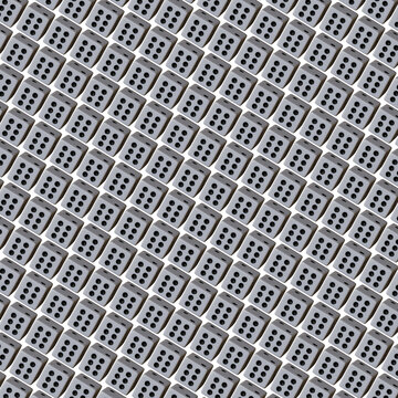 Un patr&oacute;n  de varios dados blancos para juego en un fondo transparente