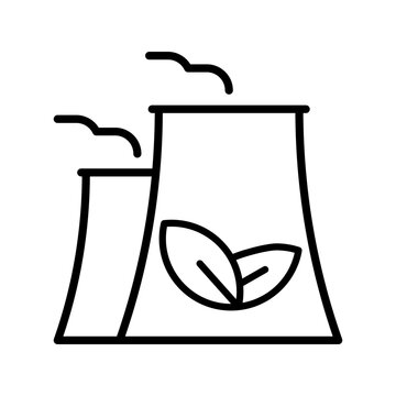 Eco friendly power plant icon vector. Emissions Illustration sign. Ecological energy symbol. Eco friendly logo.