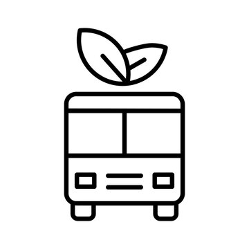 Eco transport icon vector. Eco bus Illustration sign. Eco fuel symbol. Ecology logo.