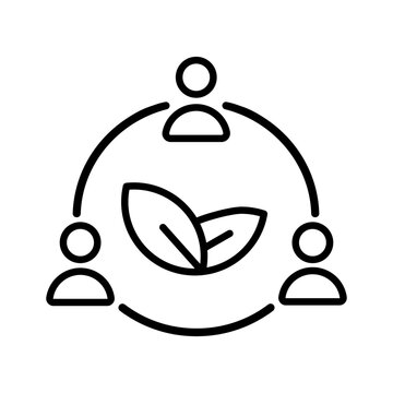 Eco activists icon vector. Eco community Illustration sign. Eco fighters symbol. Ecology logo.