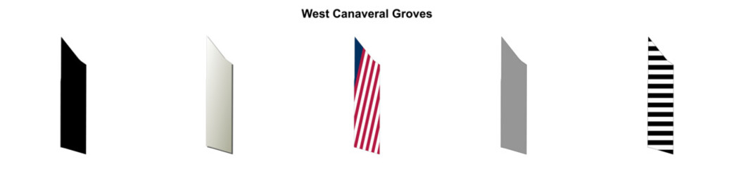 Obraz premium West Canaveral Groves (Florida) blank outline map set