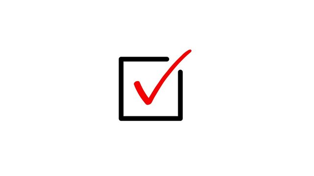 Tick Mark Animation on transparent background. Animated Green Checkmark Video. Correct Tick Sign Approval Success, right check mark, select tick mark, confirm, with alpha channel 4k video