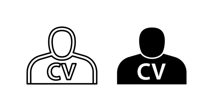 CV user icon set, curriculum vitae profile vector, recruitment avatar