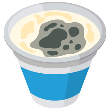 spoiled yogurt, expired dairy vector.