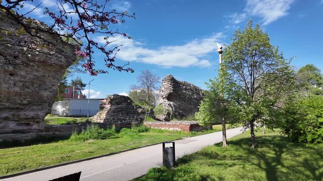 Ruins of Roman fortifications in ancient city of Diocletianopolis, town of Hisarya, Plovdiv Region, Bulgaria