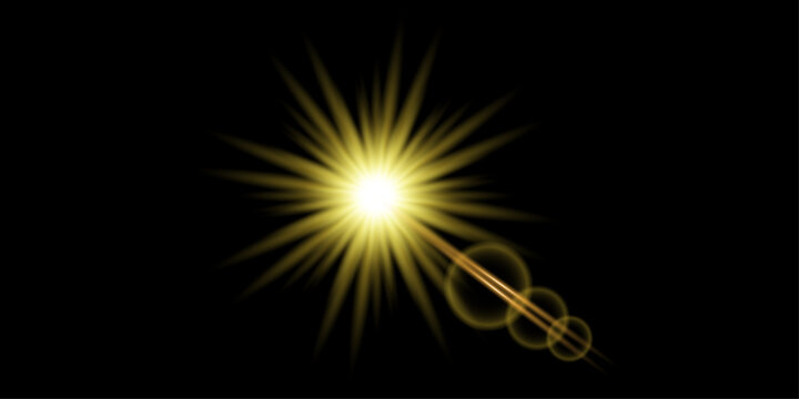 Golden lens flare starburst effect for labor day celebratory graphic with starburst isolated sunburst illumination abstract background celebration template decoration