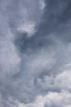 High clouds in the summer sky. Sky background. Meteorological observations of the sky.