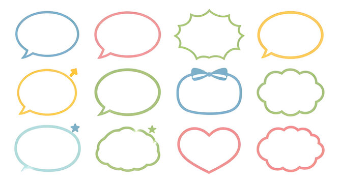 handdrawnbubbles, speechbubbles, thinkingclouds, pastel, dialogue, communication, ideation, chat, conversation, message, bubble, cloud, playful, colorful, vector, illustration, isolated