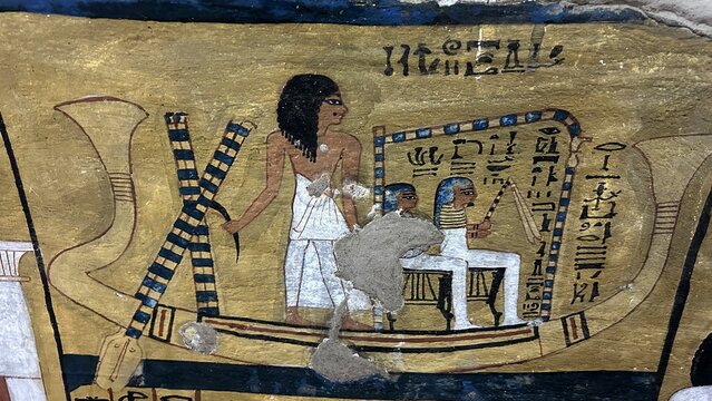 The amazing drawings in tomb of Inherkhau (TT359) from the 20th dynasty in Deir el Medina in Luxor