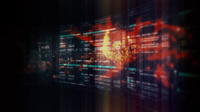 Futuristic data network visualization with glowing digital streams, big data analytics interface, cyber technology background and communication system in curved virtual display