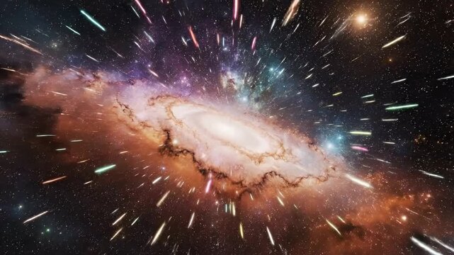 Abstract Cosmic Galaxy Nebula and Star Field Motion Blur.