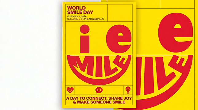 World smile day typography creative poster concept with typography, positive