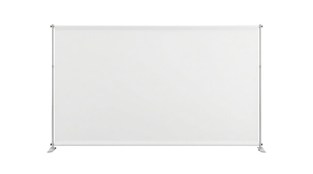 Blank white exhibition banner backdrop stand