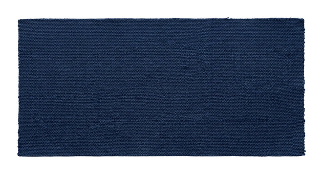 Blank navy blue canvas rectangular patch on transparent background