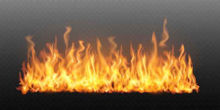 Burning fire stream creating a hot glowing border for design elements