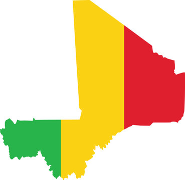 Mali Map Flag Vector Flag Map of Mali