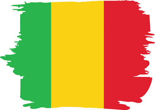 Mali Flag Brush Stroke Mali Flag