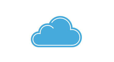 Fototapeta premium Blue Cloud Icon Graphic Symbol.
