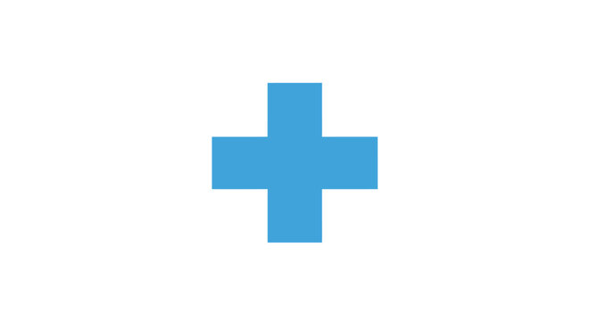 Blue Cross Medical Symbol Sign.