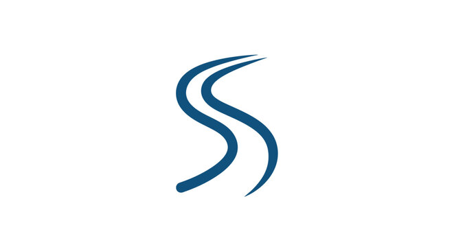 Blue S shape symbol icon logo.