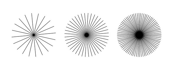Radial sun line pattern ray shape icon. Vector graphic star circular burst sun linear concentric abstract starburst © kolonko