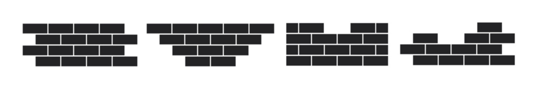 Brick wall build stack stonewall business house. Brick stone icon wall construction architecture vector isolated icon