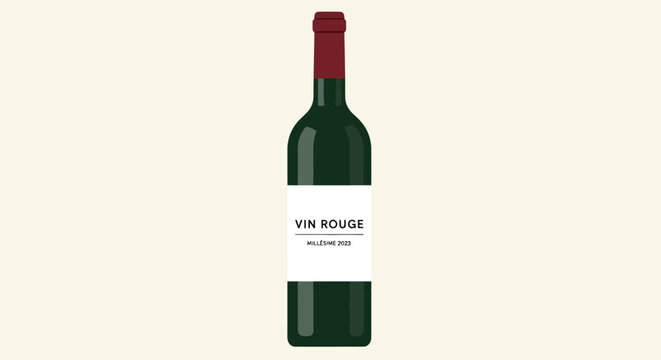Green Wine Bottle with Red Cap.