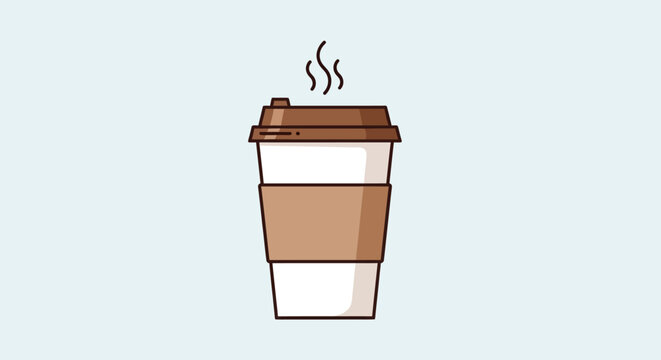 Disposable Coffee Cup with Steam Rising.