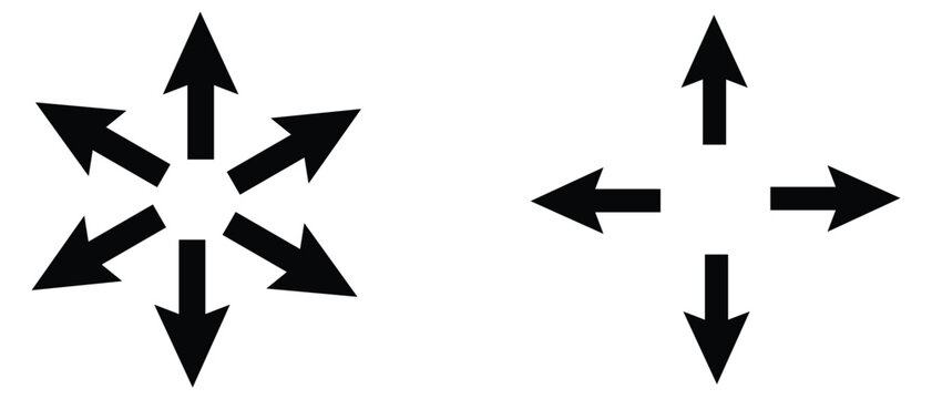 Inward Arrows Icon, Inward Arrows stoke icon, directed Inward Arrows Icon.