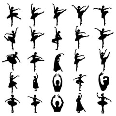 Ballet Dancer Silhouettes Collection: Diverse Poses and Movements © Ardhyapananisedu