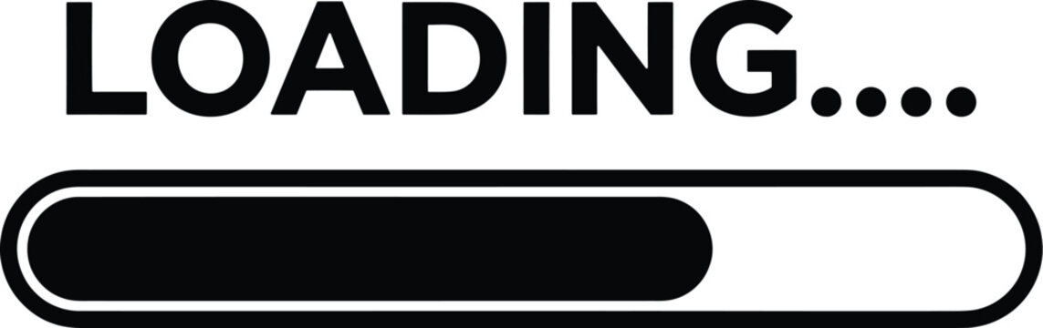 Loading animation icon with progress bar for website and app design