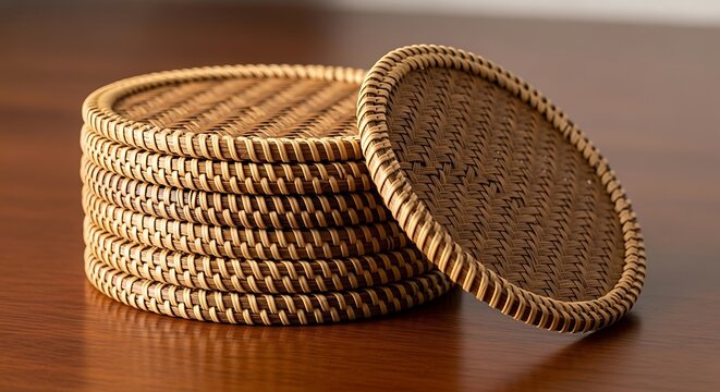 wicker basket on white background