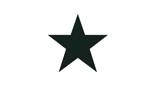 Isolated black five-pointed star shape on a white background, simple geometric element for design