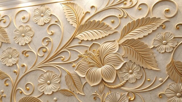 Elegant golden floral pattern with intricate details and a luxurious feel