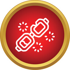 Obraz premium String lights with starbursts creating a festive mood inside a red circle