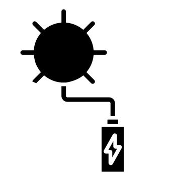 Solar charging icon vector. Autonomous energy Illustration sign. Solar energy symbol. Charging logo.