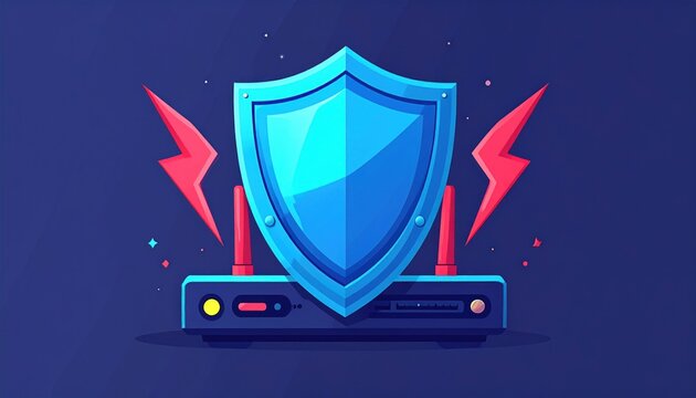 Cybersecurity protection shield icon vector.
