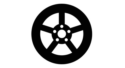 Obraz premium Black Car Wheel Closeup View.