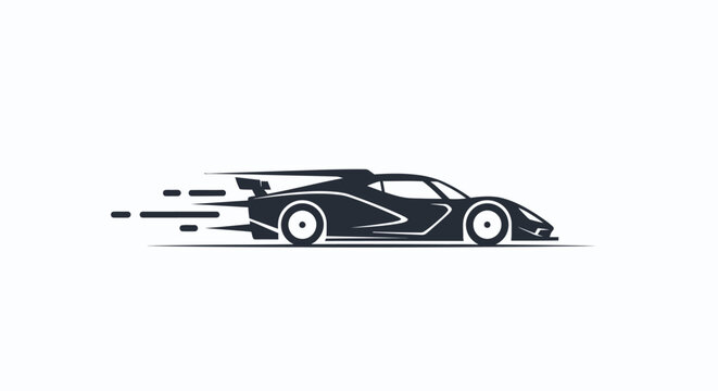 Black sports car speed racing vehicle.