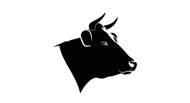 Black silhouette of a bull head.