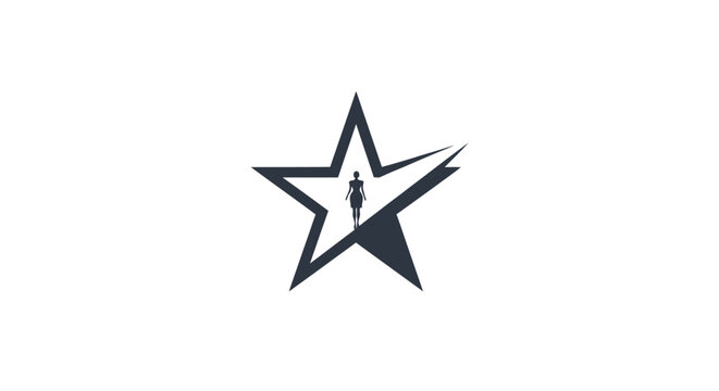 Black star shape design element symbol.