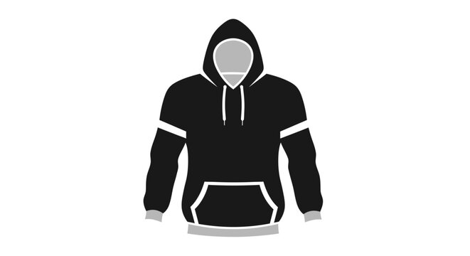 Black Hoodie with White Accents Sweatshirt.