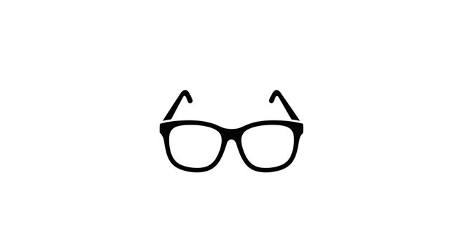 Black Plastic Eyeglasses Front View.