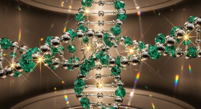 Emerald, diamond cross necklace, luxury jewelry, sparkling gems, green stones