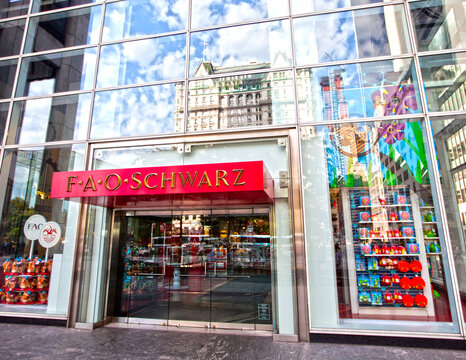 Manhattan, New York City, USA; 28th June 2012: The famous FAO Schwarz store in Times Square in New York City. It is an iconic American toy store.