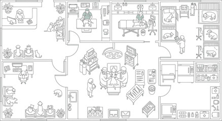Fototapeta premium Floor plan layout for modern dental clinic and medical office with floorplan