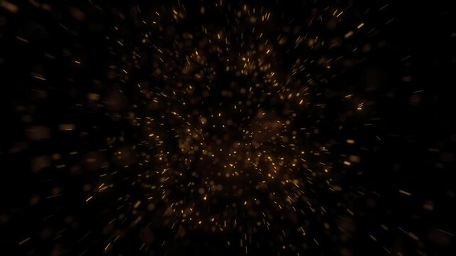 Golden flames light spots shockwave particle effects, dissipating smoke. Magical explosion shockwave effect, spreading wave on transparent background. Glowing shockwave particles. Overlay template.